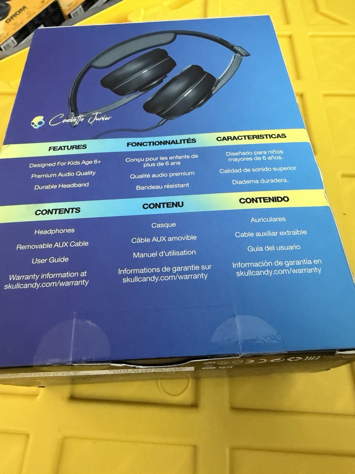 Brand New SkullCandy Cassette Junior Kids Wired Over-Ear Headphone -Black