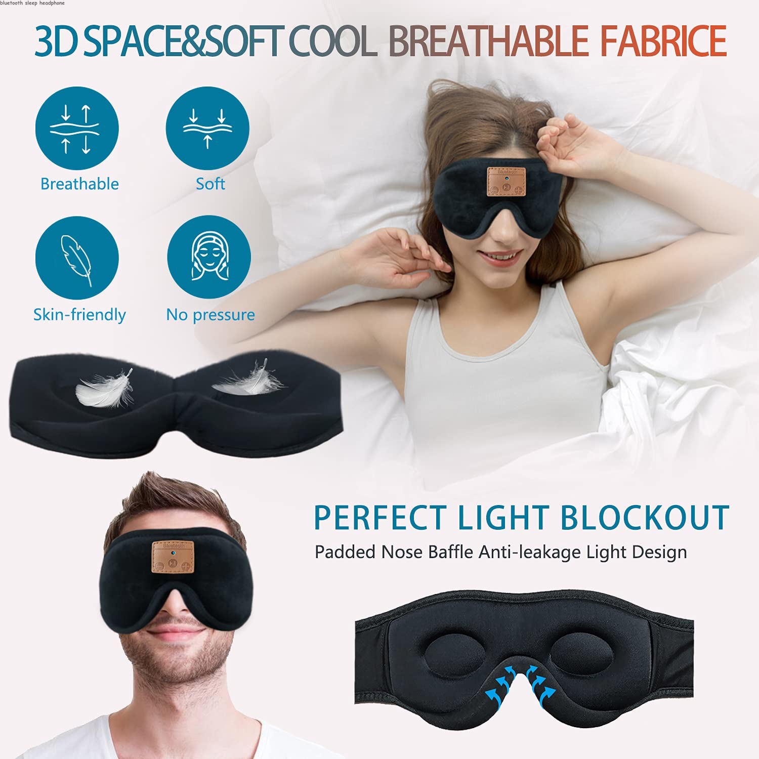 Bluetooth Headband Sleep Mask Headphones,Sleep Headphones Eye Mask Headphone
