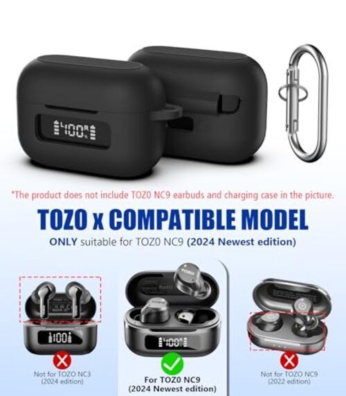 for TOZ0 NC9(2024) Case Cover, Silicone Protective Battery Display Black