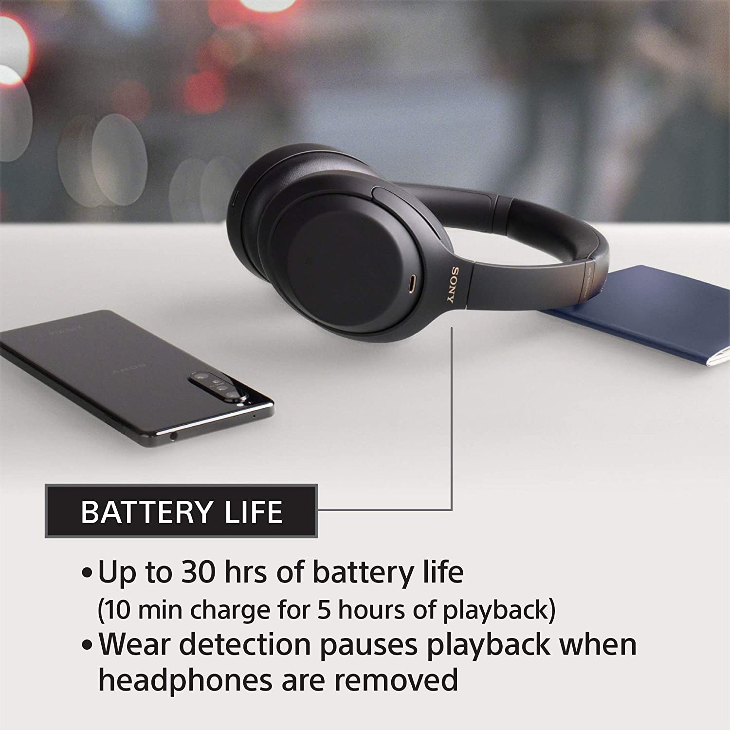 Sony WH1000XM4/B Premium Noise Cancelling Wireless Over-Ear Headphones