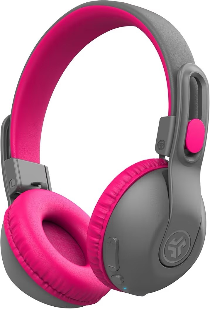 JLAB JBuddies Studio 2in1 Wireless+Wired Kids Headphones Grey&Pink – NEW