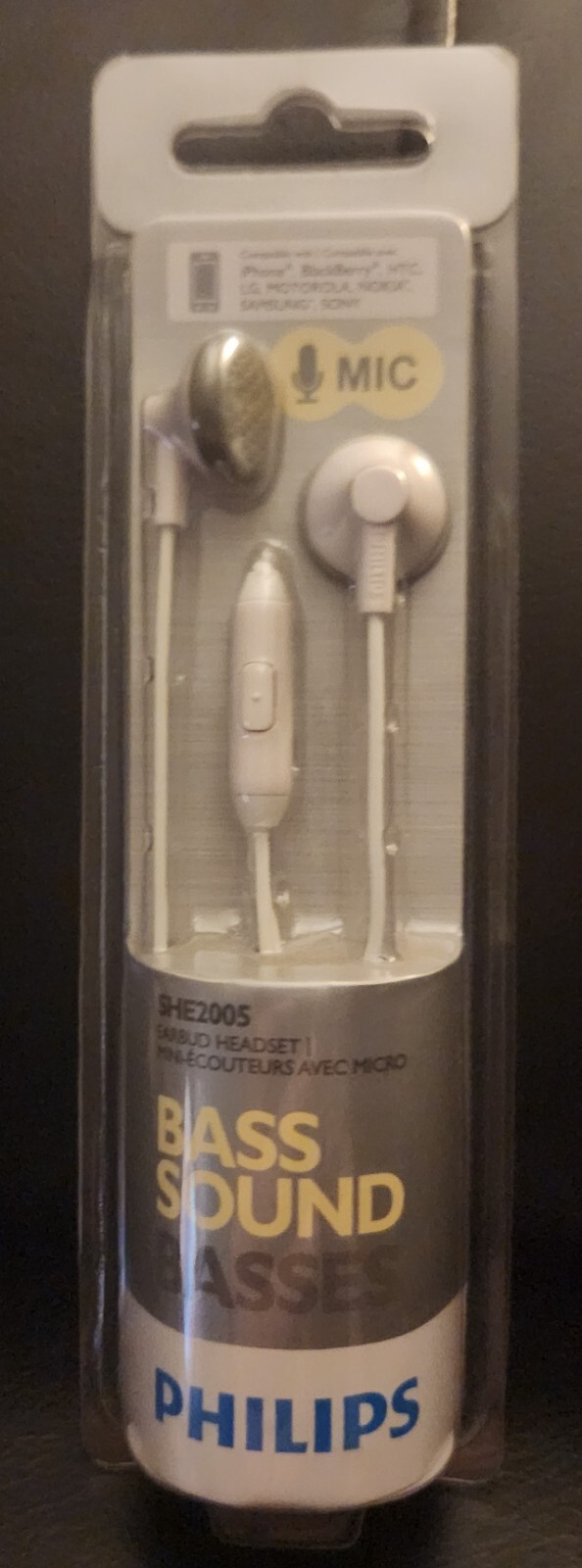 Philips Bass Sound Ear Buds – White – With Microphone