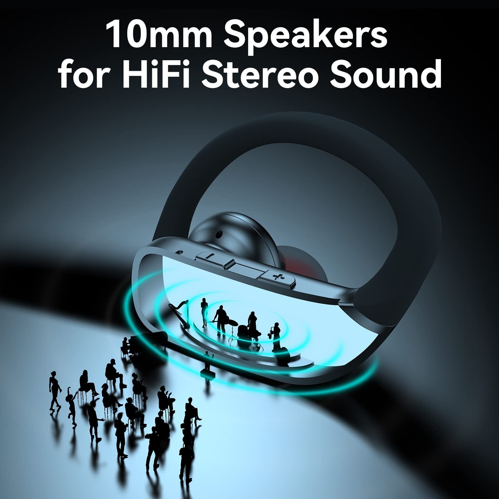 Bluetooth 5.0 True Wireless Earbuds With Mic Headphones Earhook Sport Waterproof