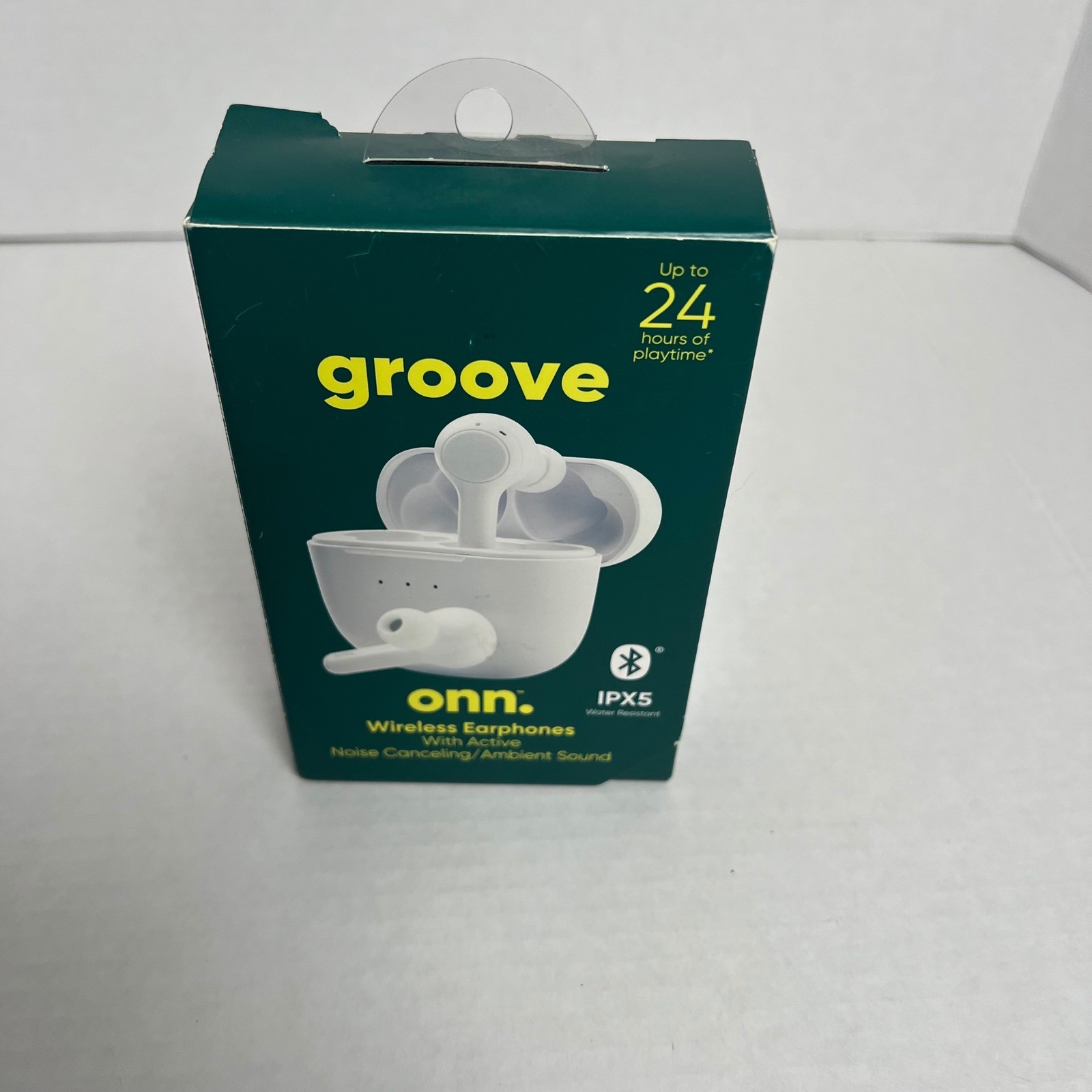 onn. Groove Wireless Earphones Active Noise Canceling White 100024715 IPX5 NEW