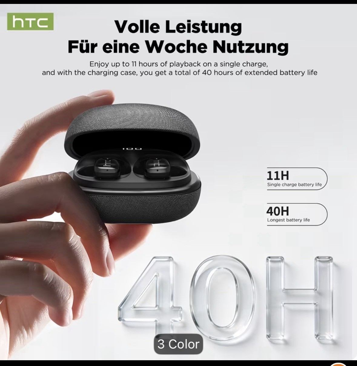 1pc HTC NE75 AI Open Wireless Translation Earphones – Support 135 Languages