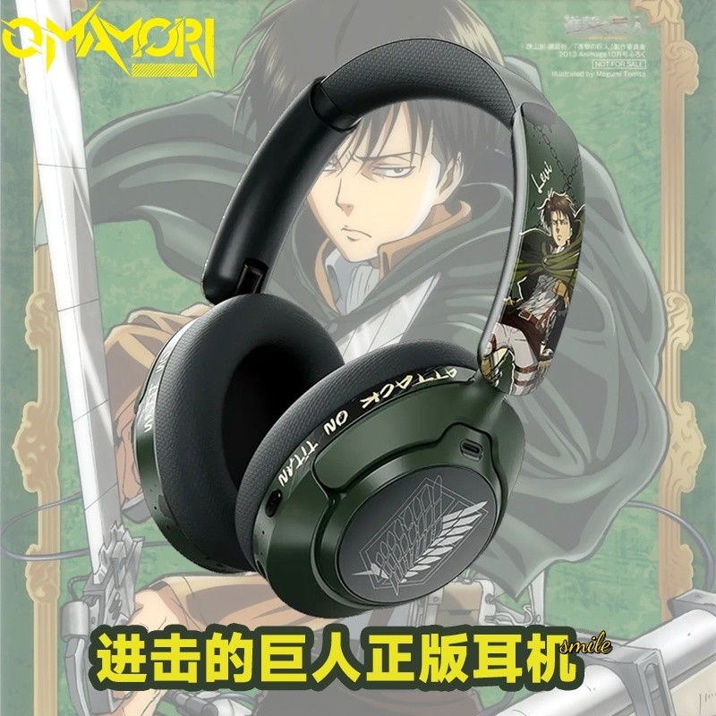 Attack On Titan Levi Ackerman Bluetooth Earphones Wireless Denoise Headphones