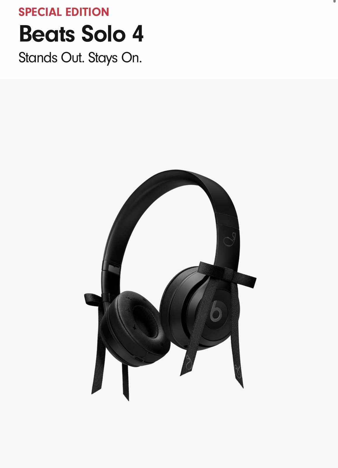 BRAND NEW. Beats Solo 4 Wireless On-Ear Jennie Special Edition Onyx Black USA