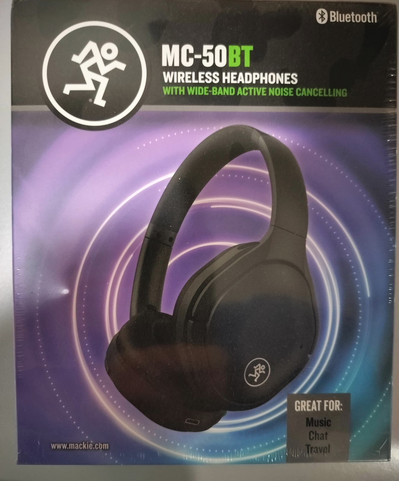 Mackie MC-50BT Wireless Headphones w/ANC, Includes Hard Case & USB C Cable, New!