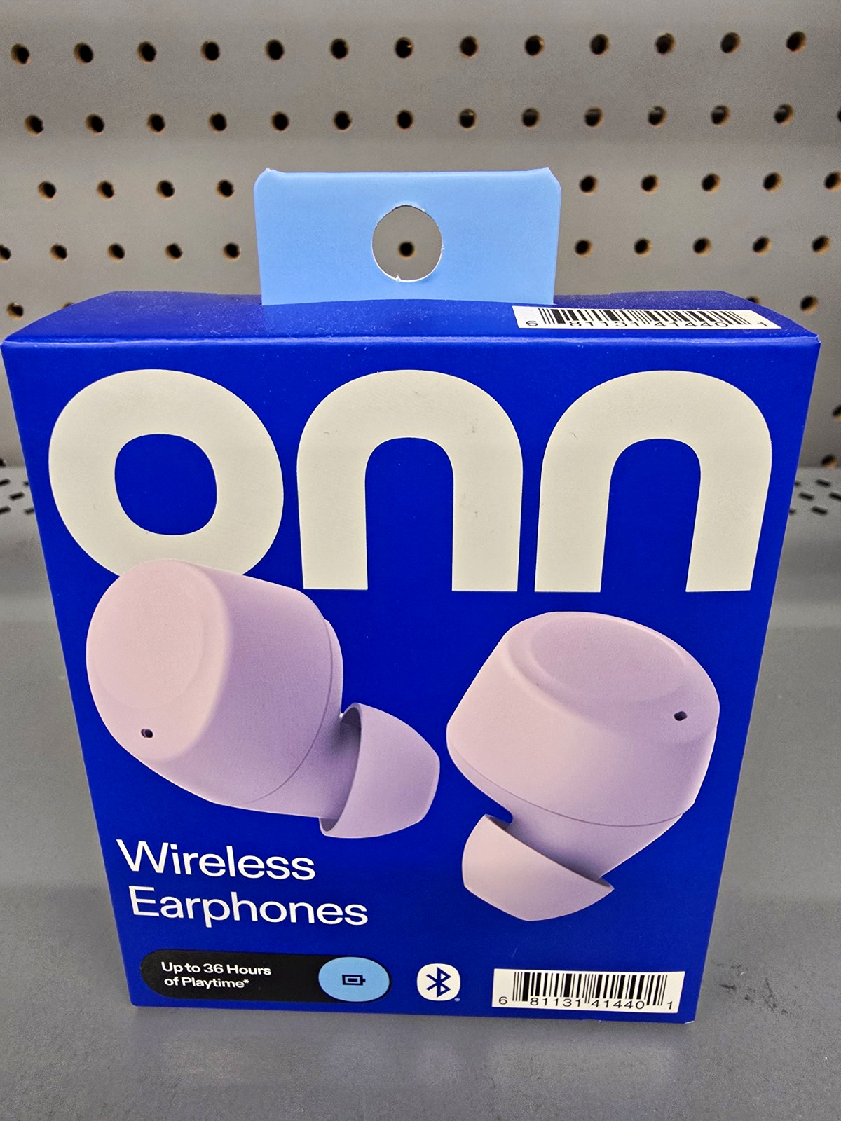 onn. Wireless Bluetooth Earbuds Touch Control Water-Resistant USB-C Purple
