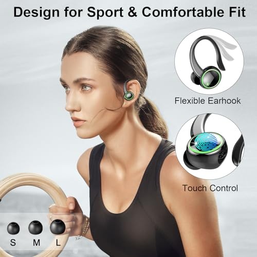 2026 Bluetooth 5.4 Headphones – Sports – 50 Playback – Dark Black