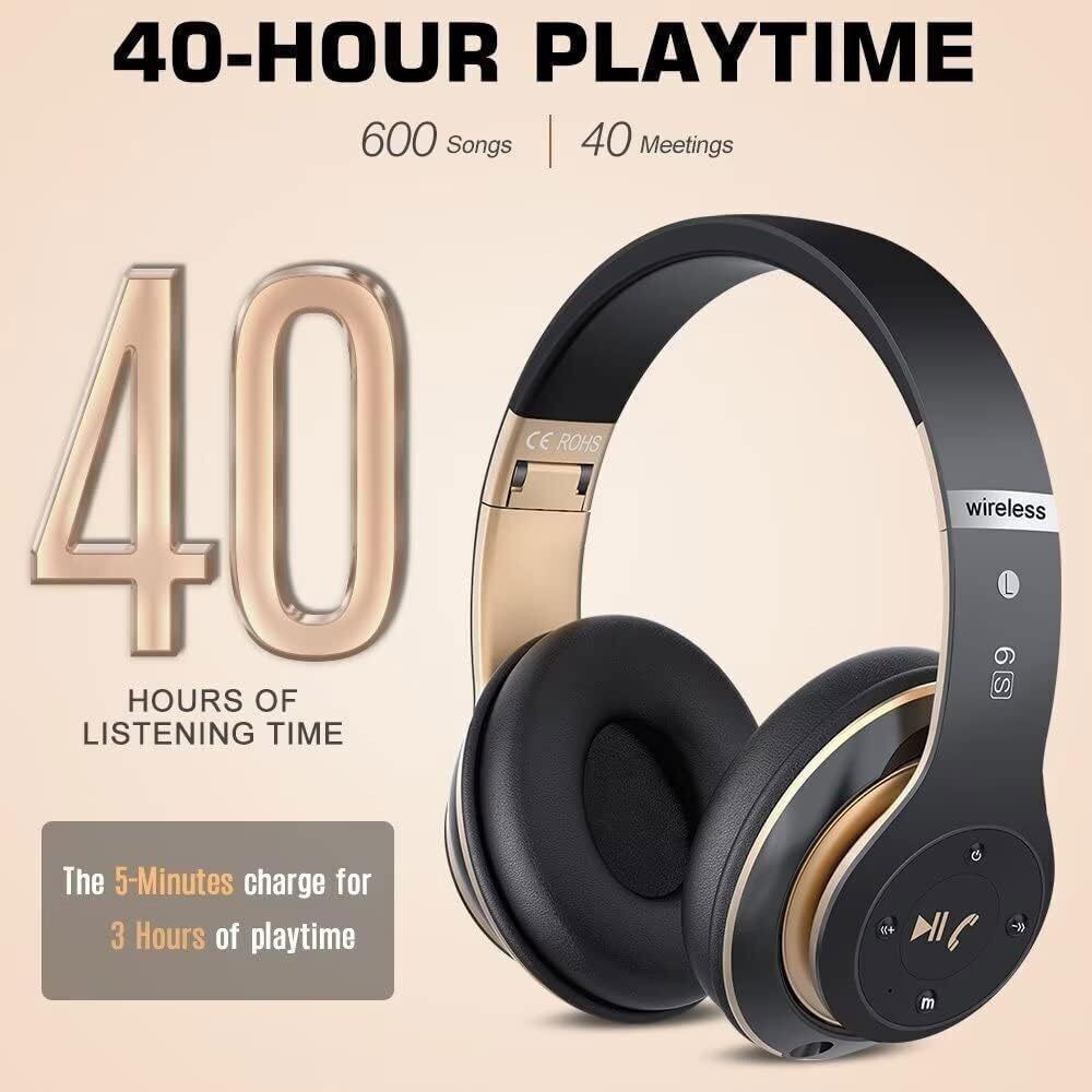 Headphones Wireless Bluetooth Noise Cancelling Stereo Earphones Over Ear Headset