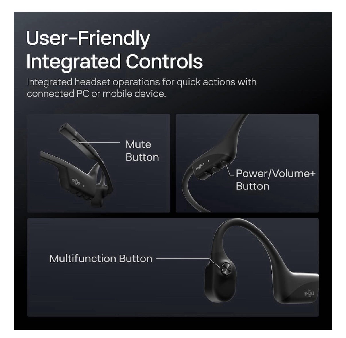 SHOKZ OpenComm 2 Stereo Bone Conduction Bluetooth Headset – NEW & SEALED
