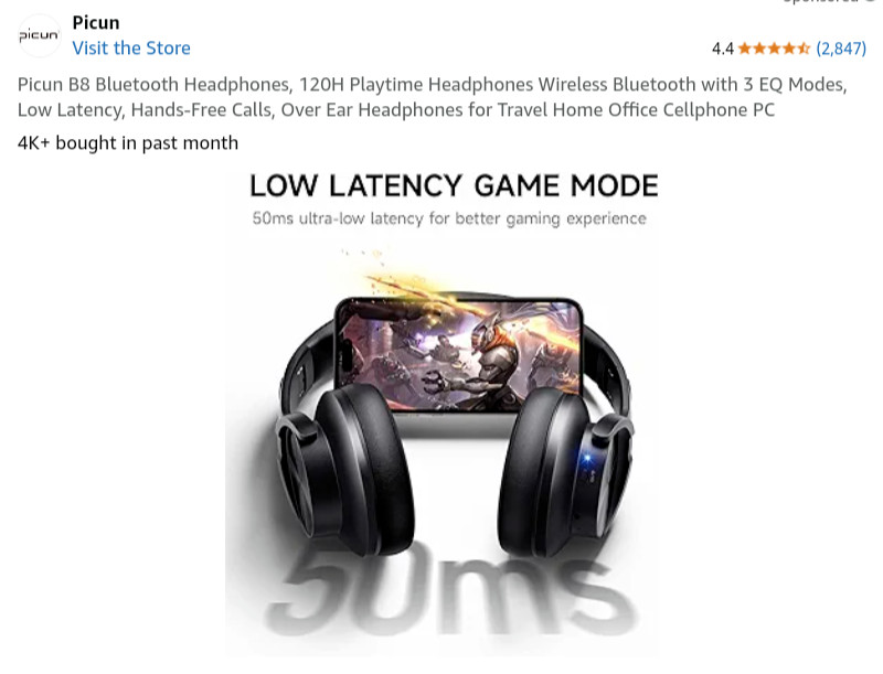 Wireless Headphones, 50 Hours of Playback TimeWireless Headphones with Microphon