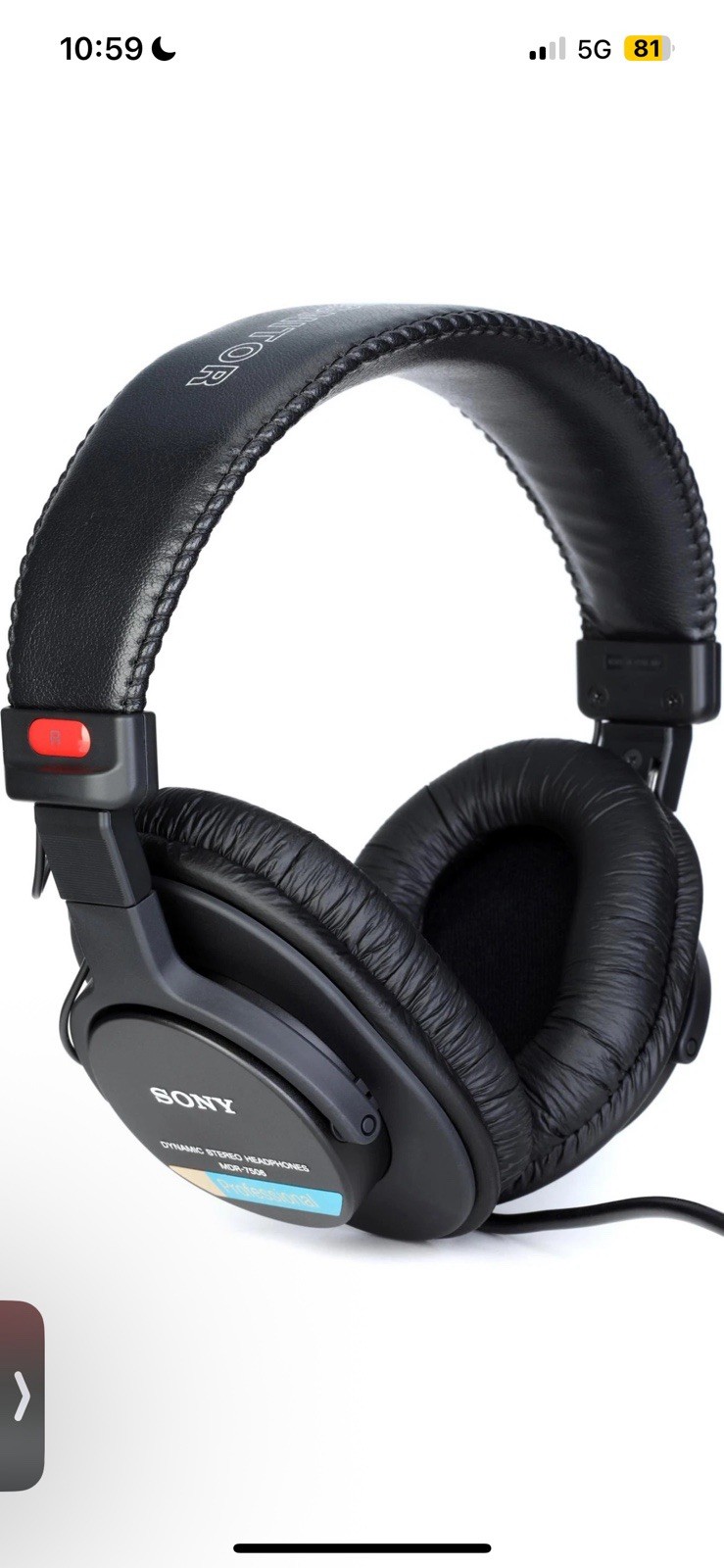 Sony Professional Mdr7506 Sound Monitor Headphones