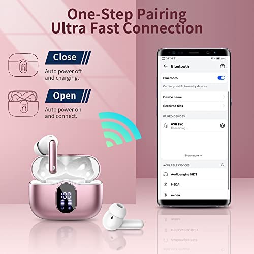 Wireless Earbuds Bluetooth 5.4 Headphones Bass Stereo Ear Buds with Noise