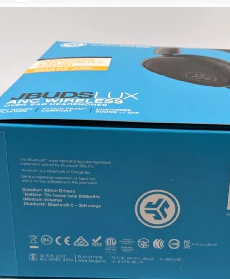 JLab JBuds Lux ANC Wireless Over-Ear Headphones Graphite Bluetooth New Sealed