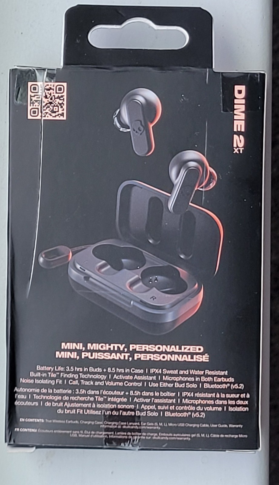 Skullcandy Dime XT 2 In Ear Earbuds Wireless Bluetooth Headphones – Black IPX4