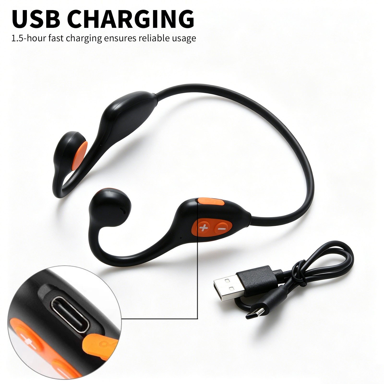Bone Conduction Headphones IPX5 Waterproof Wireless 5.4 for Gym & Running 16H