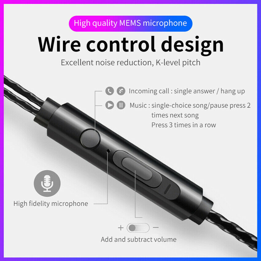 3.5mm HIFI Super Bass Headset In-Ear Earphone Stereo Earbuds Headphone Wired Mic