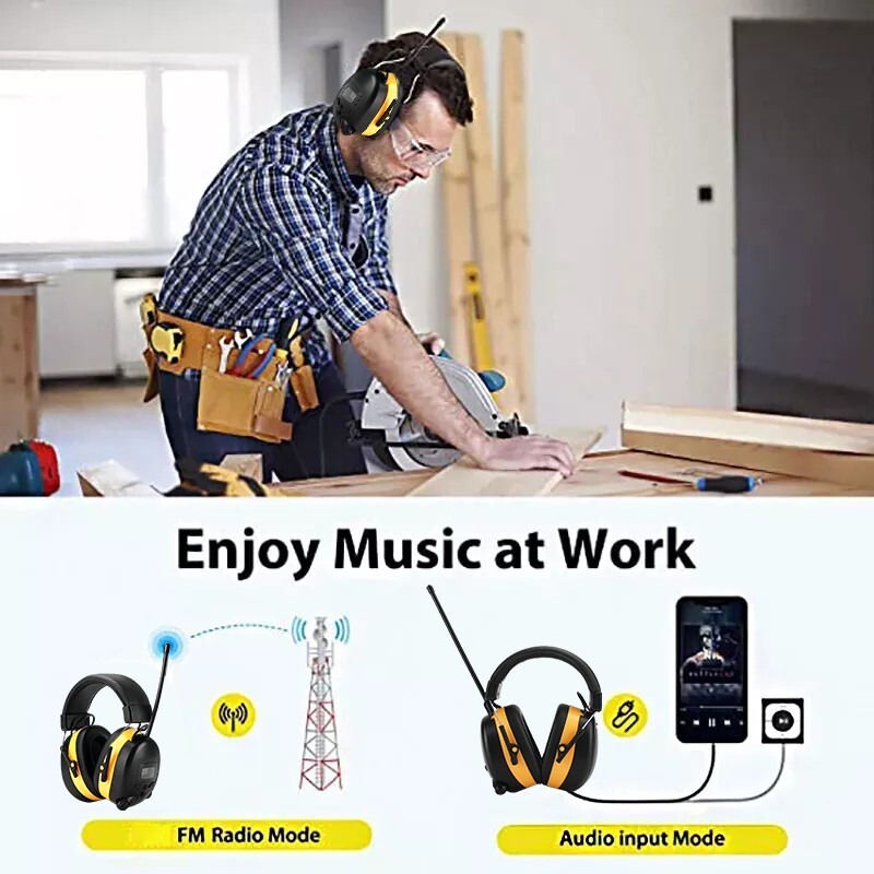 FM Radio Ear Protection Bluetooth Headphones Ear Defenders Ear Muffs Adults