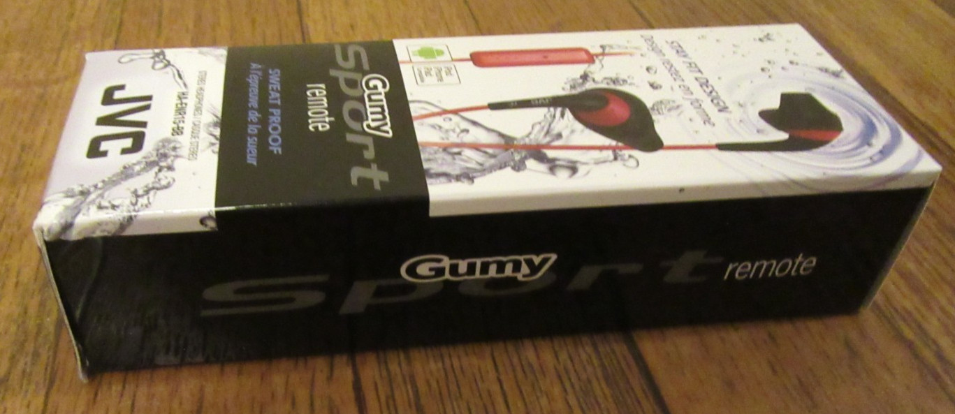 JVC HA-ENR15-BB Gumy Sport Stereo Headphones Black Red Sweat-Proof Mic/Remote