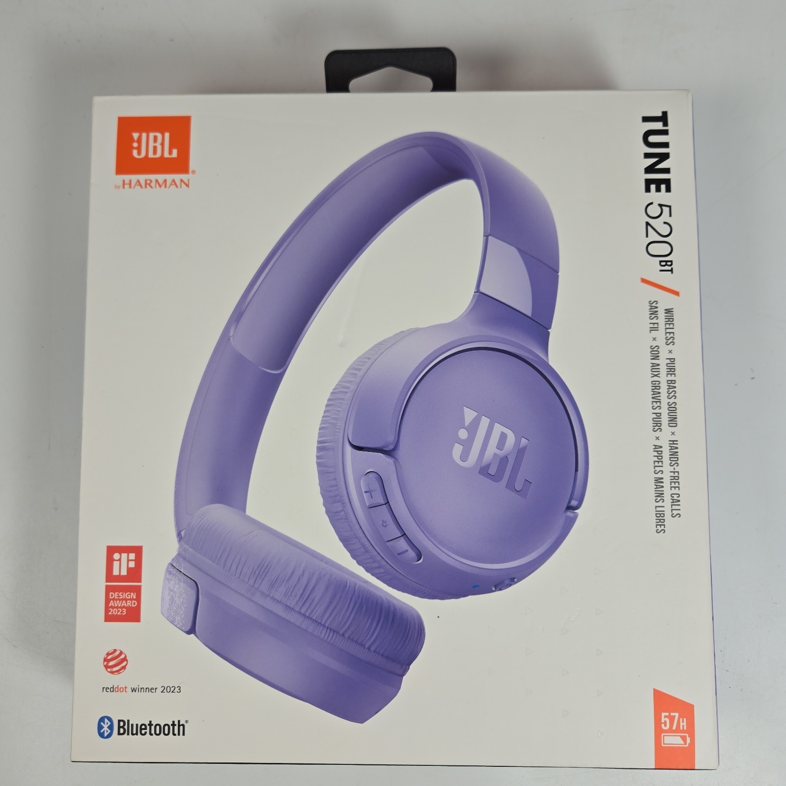 JBL Tune 520BT Pure Bass Wireless Bluetooth Headphones | Purple