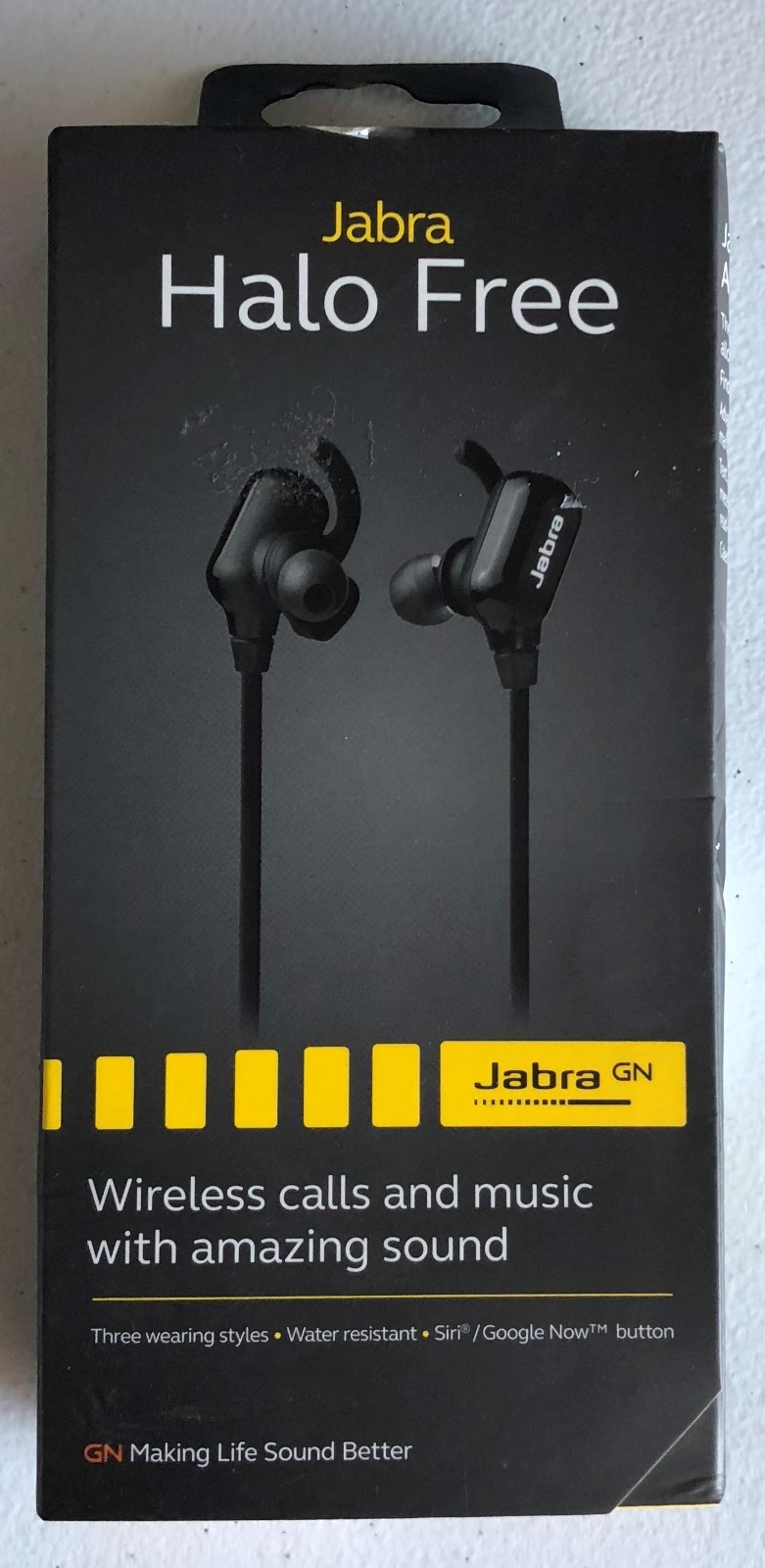 Jabra Halo Free Wireless Bluetooth Stereo Earbuds Water Resistant Siri Button