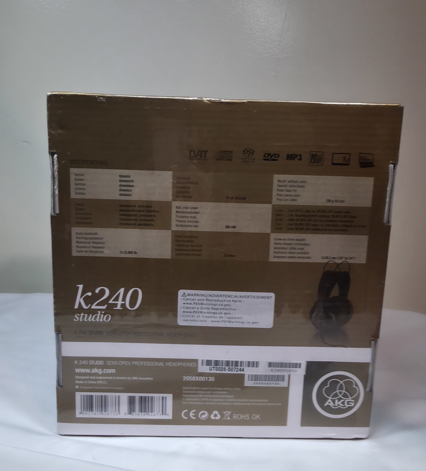 AKG Acoustics Professional Studio Standard Headset K240 Black Gold Brand New