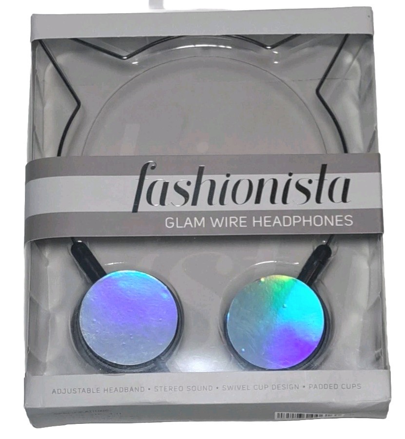 Fashion Headphones Fashionista Glam Wire Adjustable Warddrobe Party Music NEW