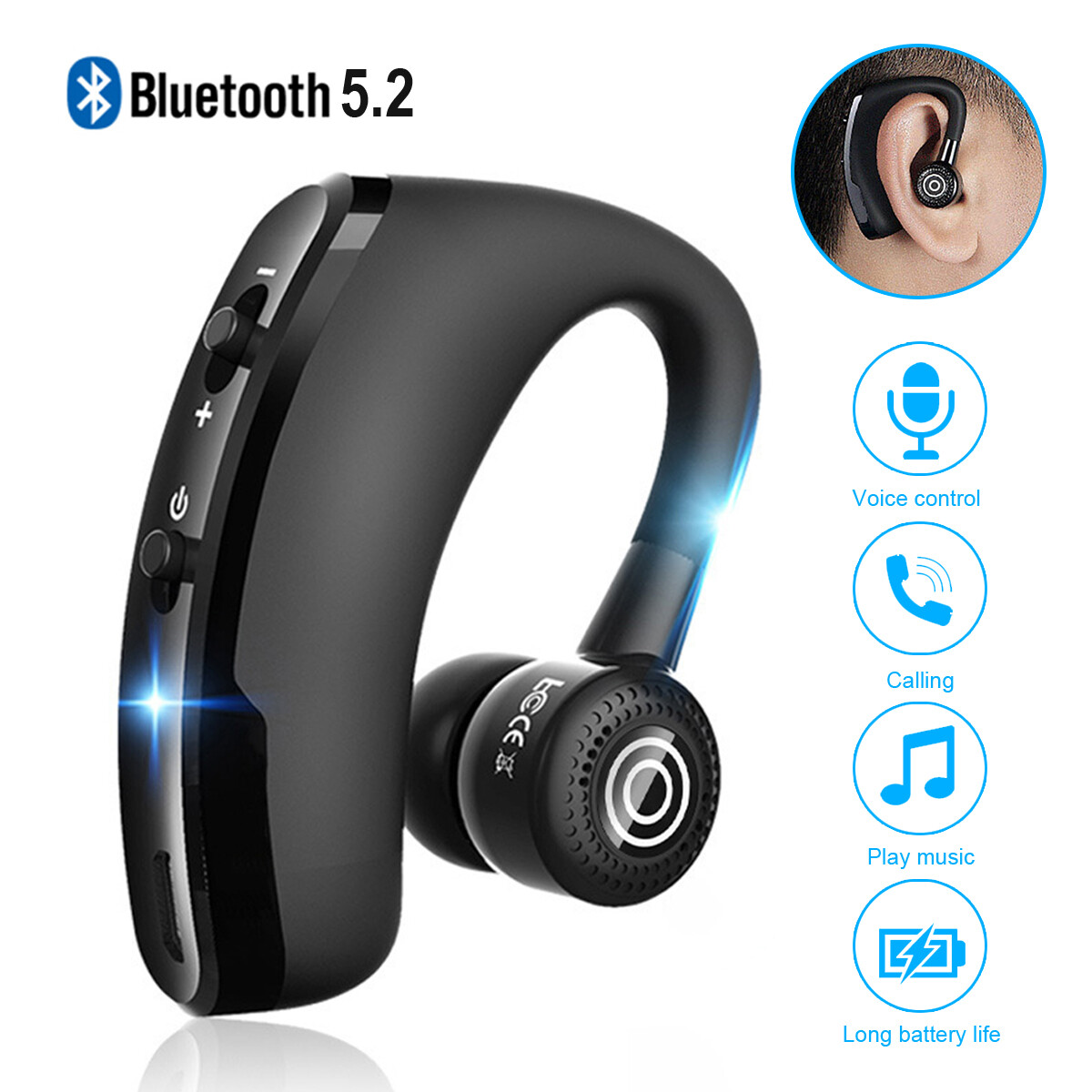 Wireless Bluetooth 5.3 Headset TWS Earphones Earbuds Stereo Headphones Ear Hook/