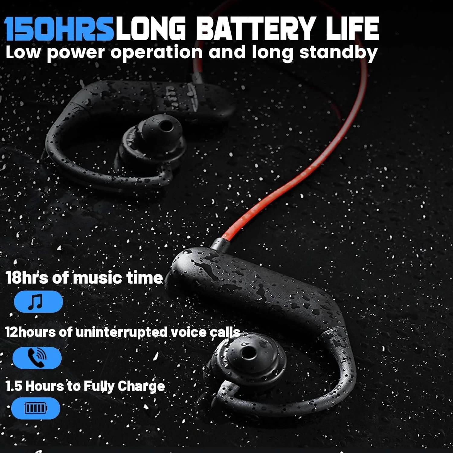 Swimming Headphones, IPX8 Waterproof Earbuds with 32GB MP3 Player Bluetooth 5