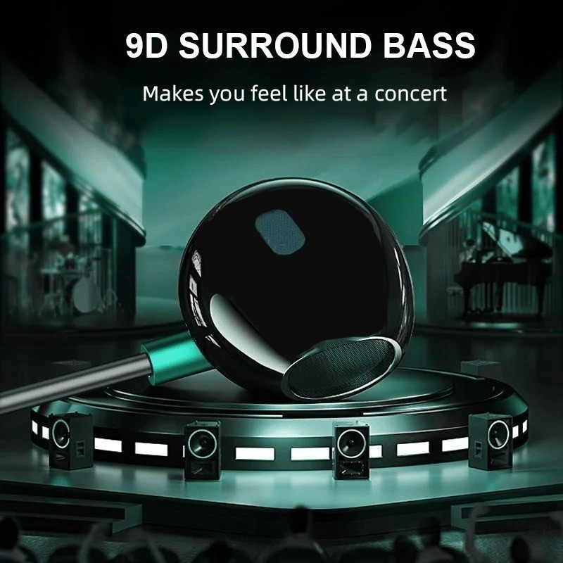 Type-C & 3.5mm Wired Earbuds HiFi Bass Stereo Headphones w/Mic Volume