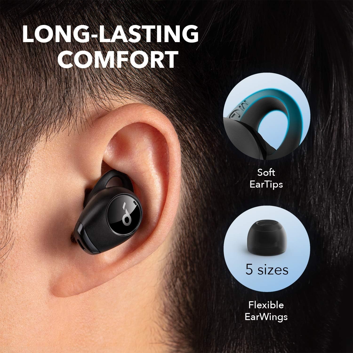soundcore by Anker- Life Dot 2 NC Earbuds True Wireless Headphones, Black