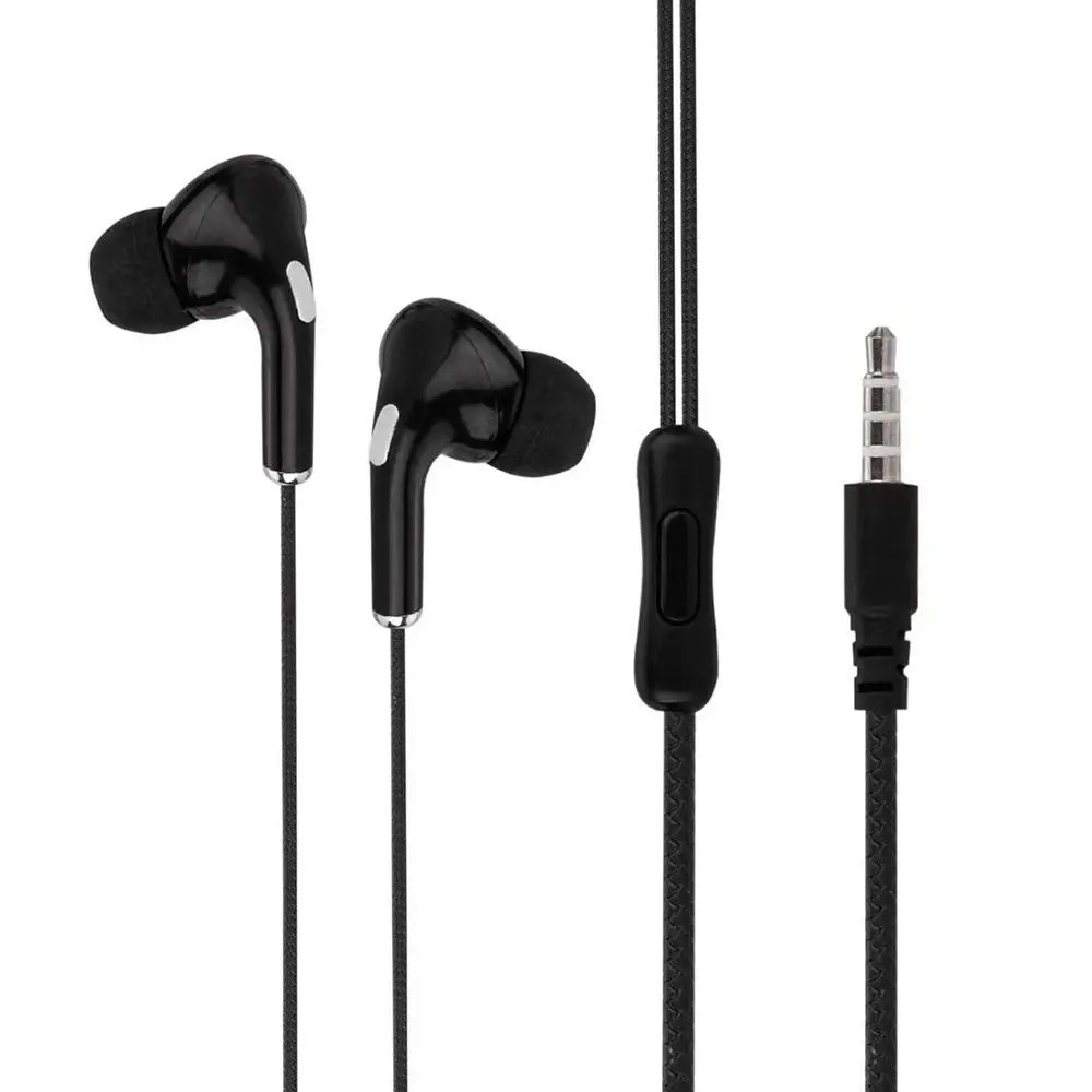 1Pc Wired Stereo Earphones 3.5mm, In-Ear with Mic, Nylon Weave Cable for Laptop