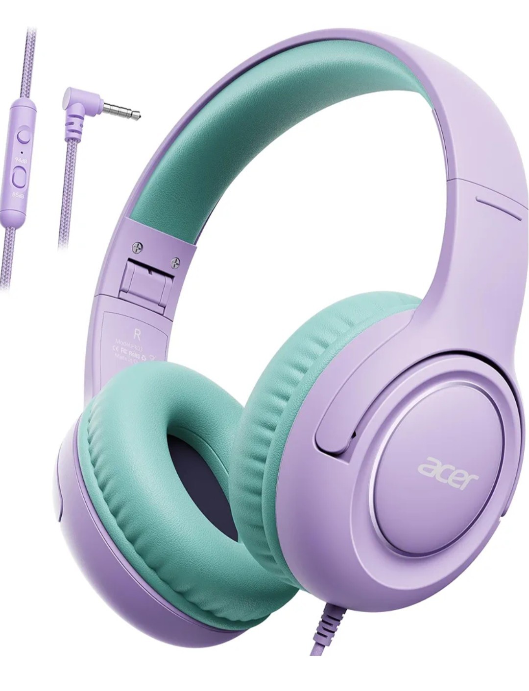 Acer Kids Headphones with Cord for School – Over-Ear 85/94dB Volume Limiter, 3.5