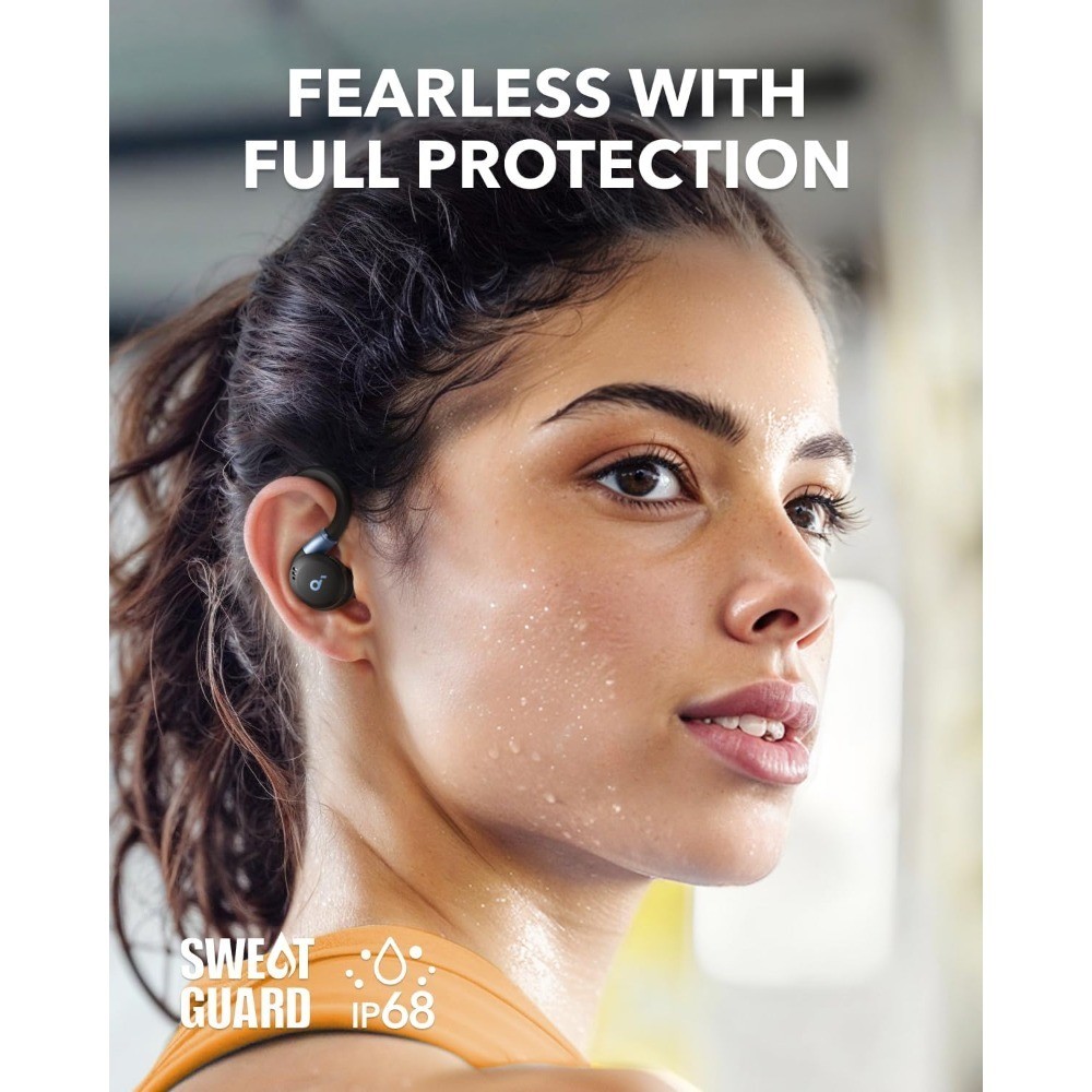 True Wireless Workout Earbuds with Rotatable Ear Hooks, Active Noise Cancelling,
