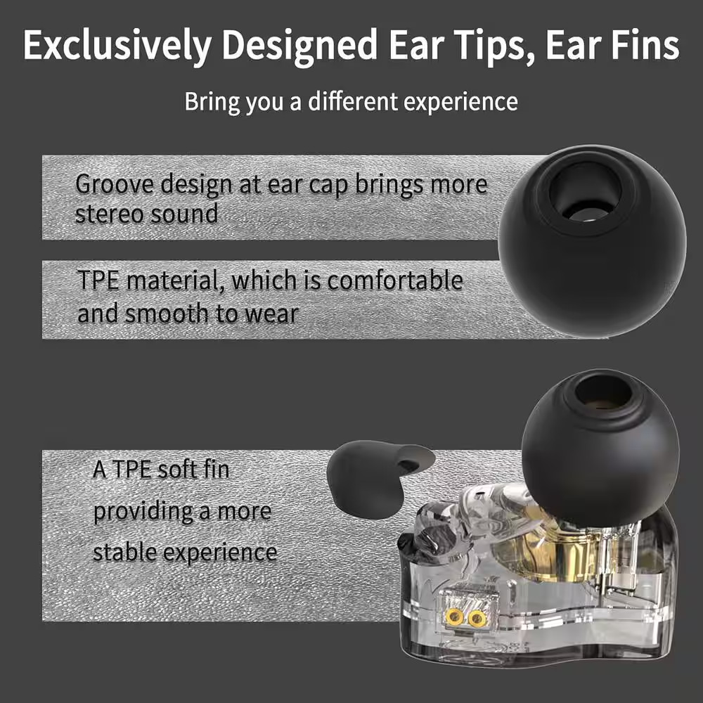 Dark Black Wired Gaming Earbuds and In-Ear with Microphone