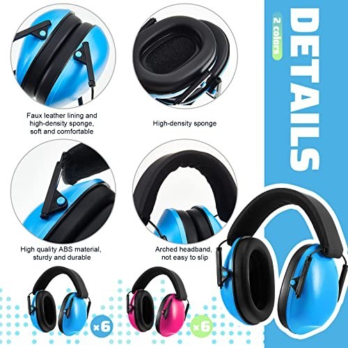 12 Pcs Kids Noise Cancelling Headphones – 27dB Ear Protection Earmuffs for Adult