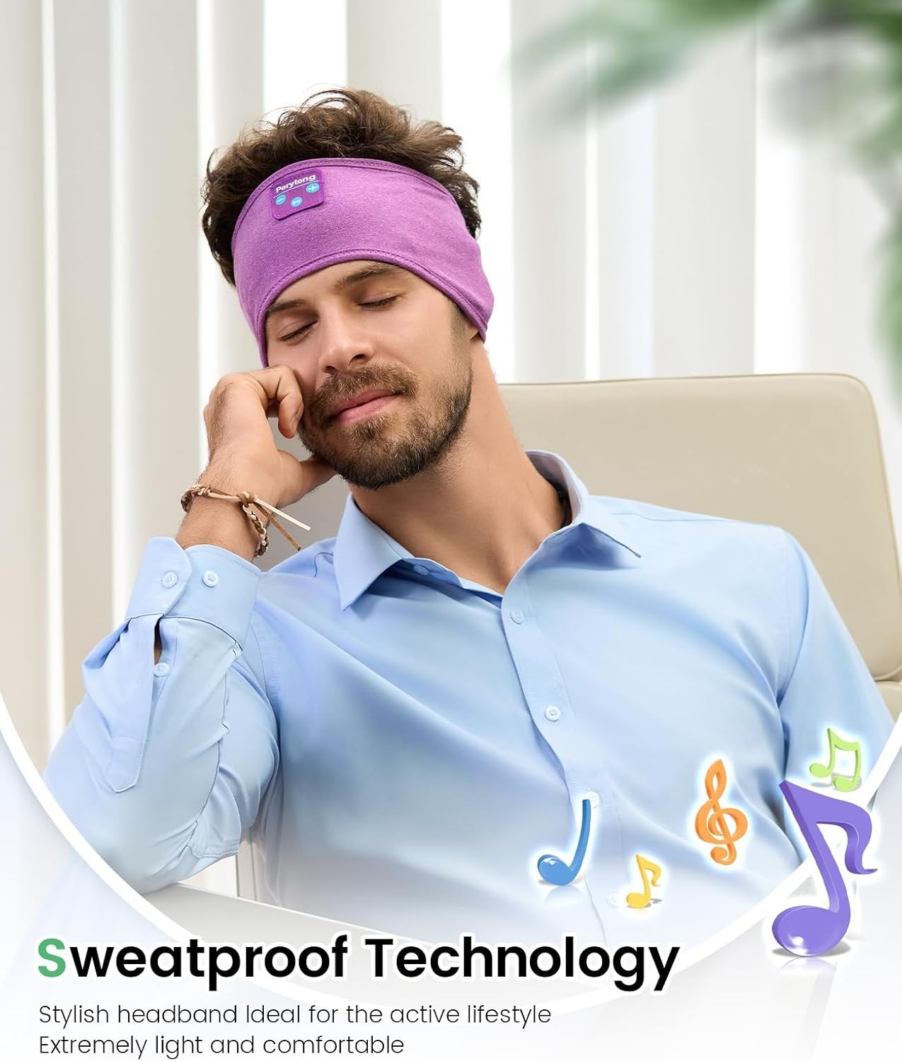 Sleep Headphones Headband, Bluetooth 5.4 Sleep Headband Headphones for Side S…