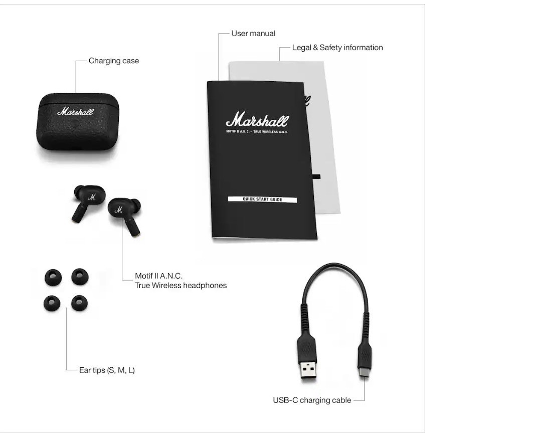 Marshall – Motif II A.N.C. True Wireless Active Noise Cancelling Bluetooth Earbu