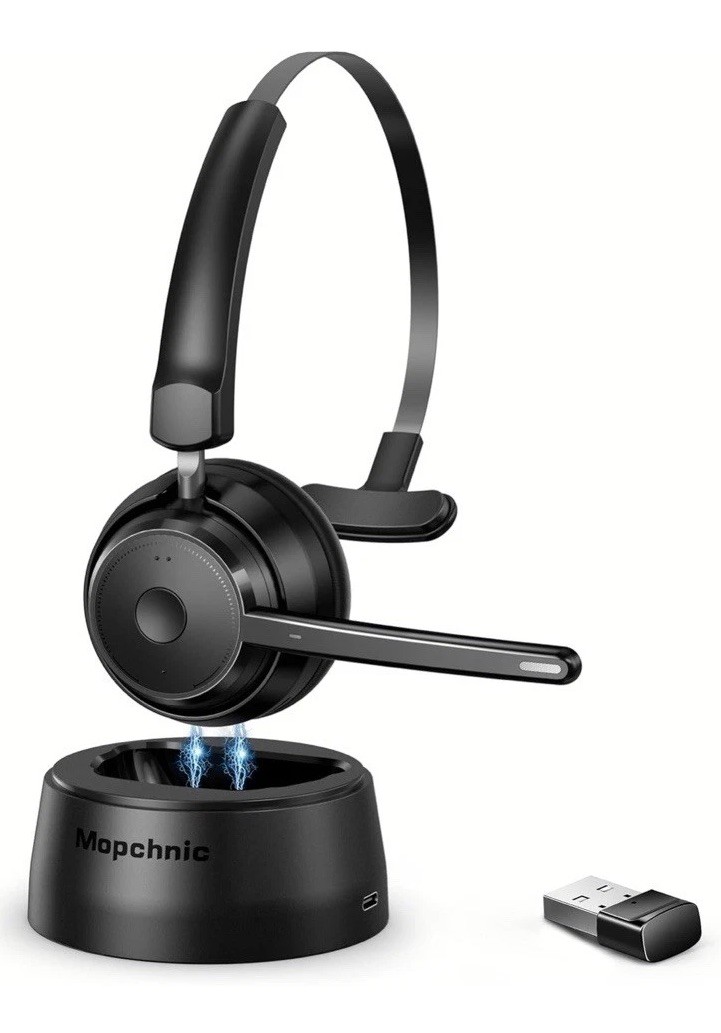 New O/B Trucker / Business Wireless Bluetooth Headset W/ AI Noise Canceling Mic