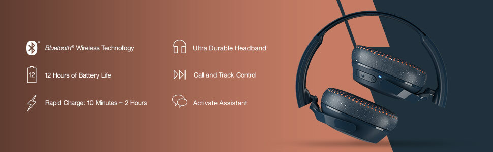 Skullcandy Bold Sound Unplugged Riff Wireless On-Ear Headphones S5PXW-L003