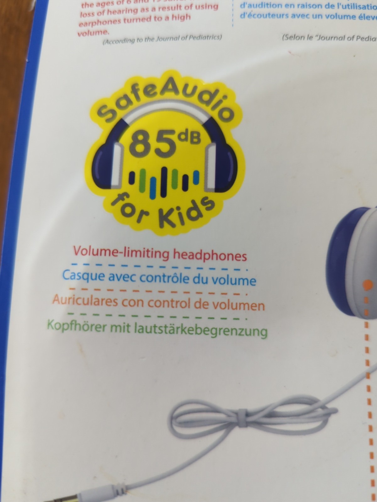 NEW Buddy Phones Safe Audio 85 for Kids Volume Limiting Headphones Anti Allergic