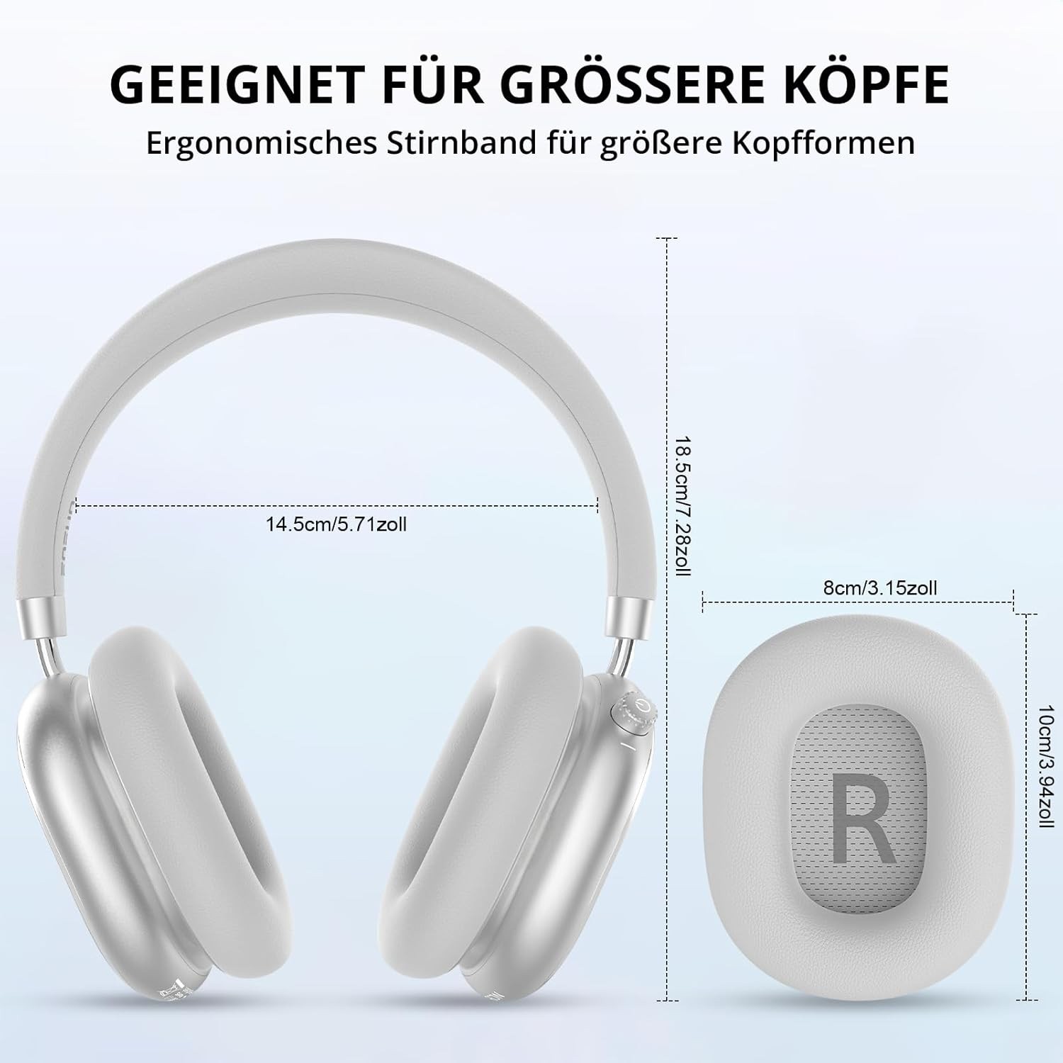 FOFUN NC95 Hybrid Active Noise Cancelling Headphones With Knob Control, 120H Pla