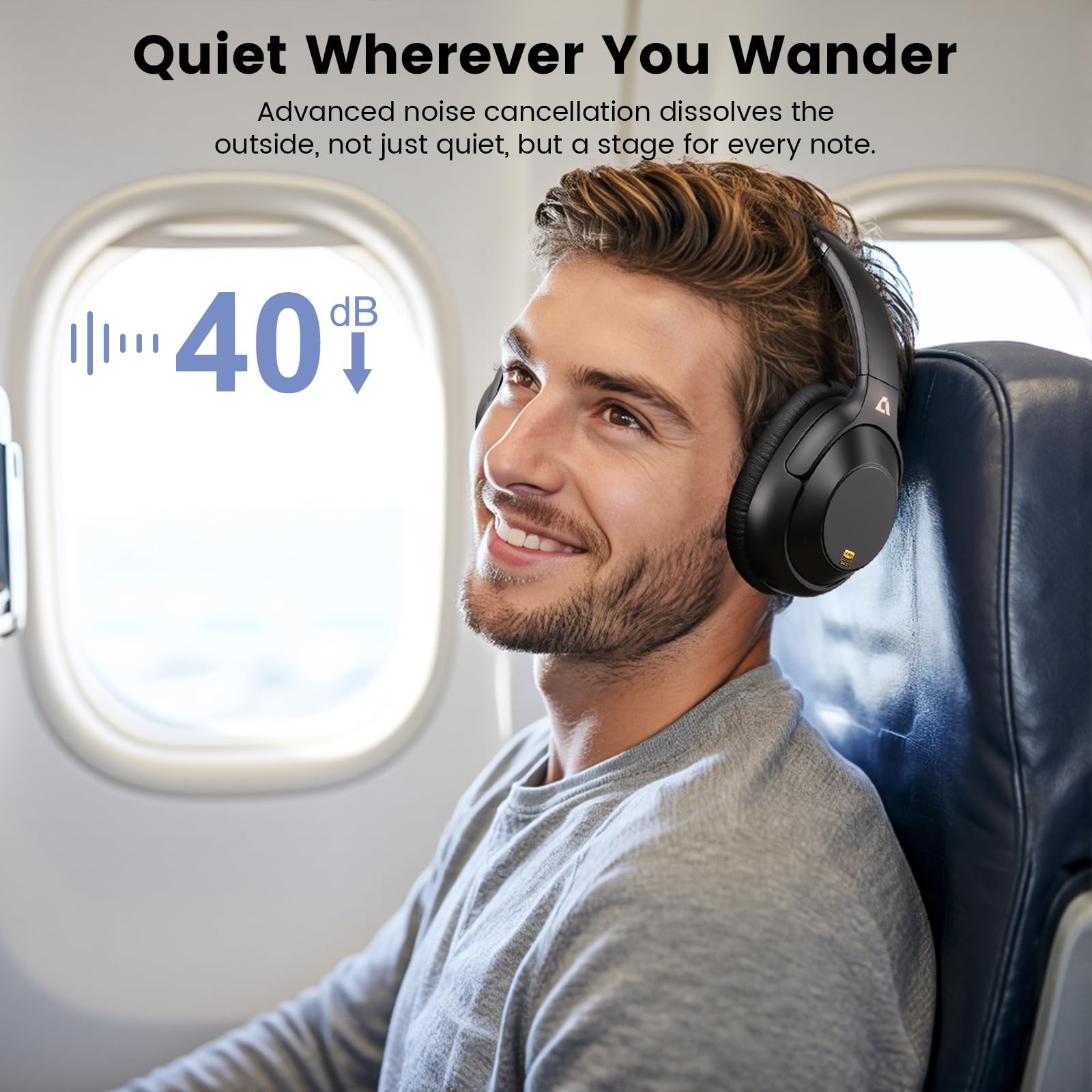 Hybrid Active Noise Cancelling Headphones, Bluetooth 6.0, LDAC Hi-Res Audio