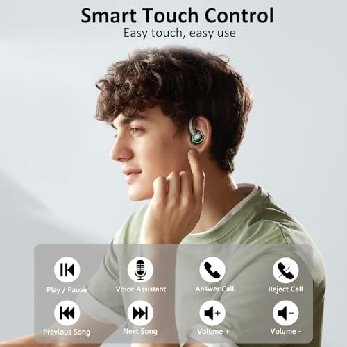 2026 Bluetooth 5.4 Headphones – Sports – 50 Playback – Dark Black