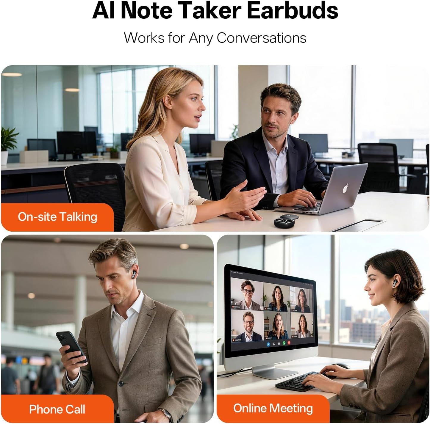 Viaim RecDot AI Voice Recorder Earbuds Silver Certified Refurbished