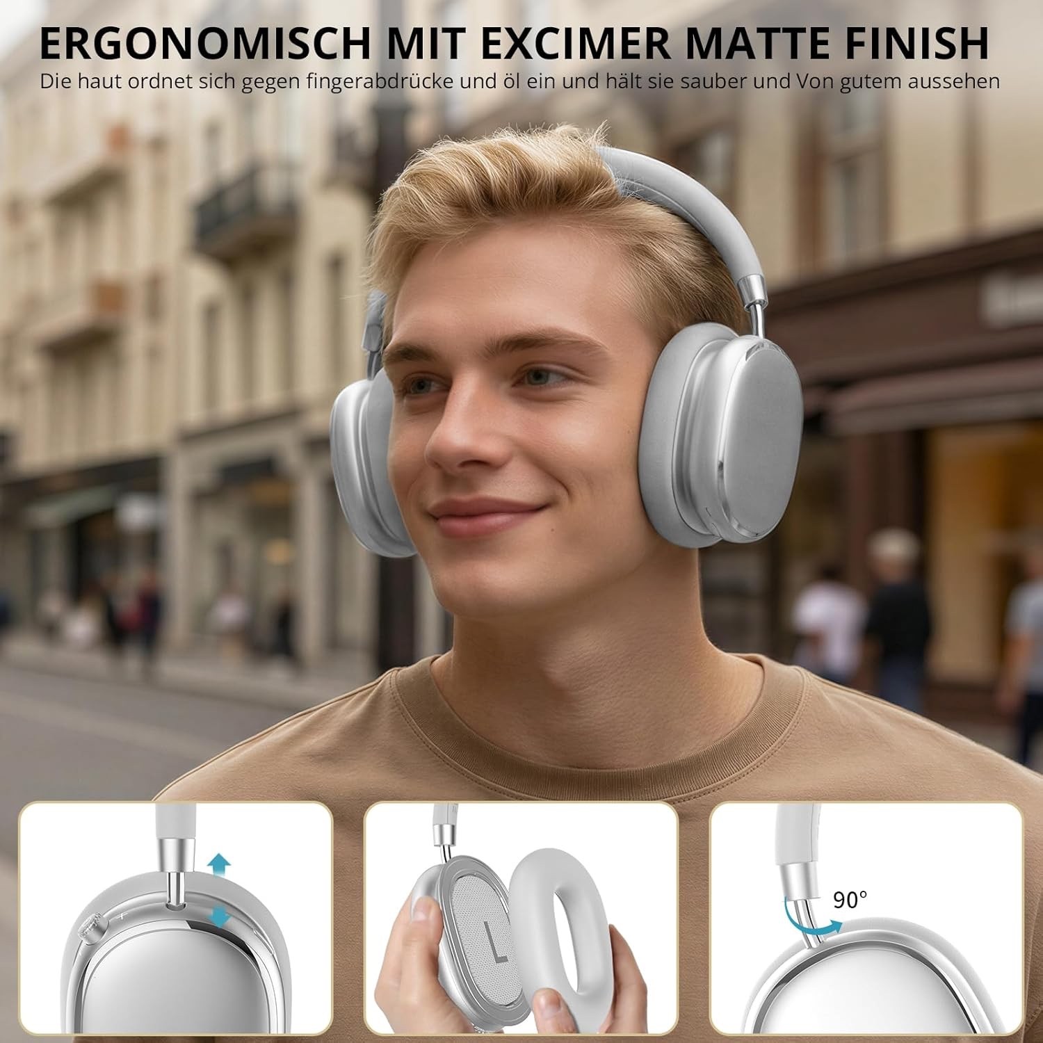 FOFUN NC95 Hybrid Active Noise Cancelling Headphones With Knob Control, 120H Pla