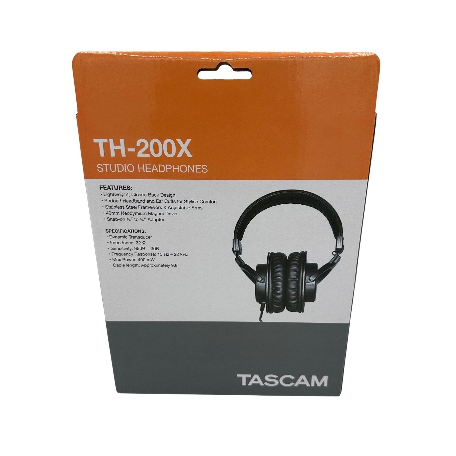 Tascam TH-200X Studio Headphones Unisex OS Black New Closed Back Monitoring