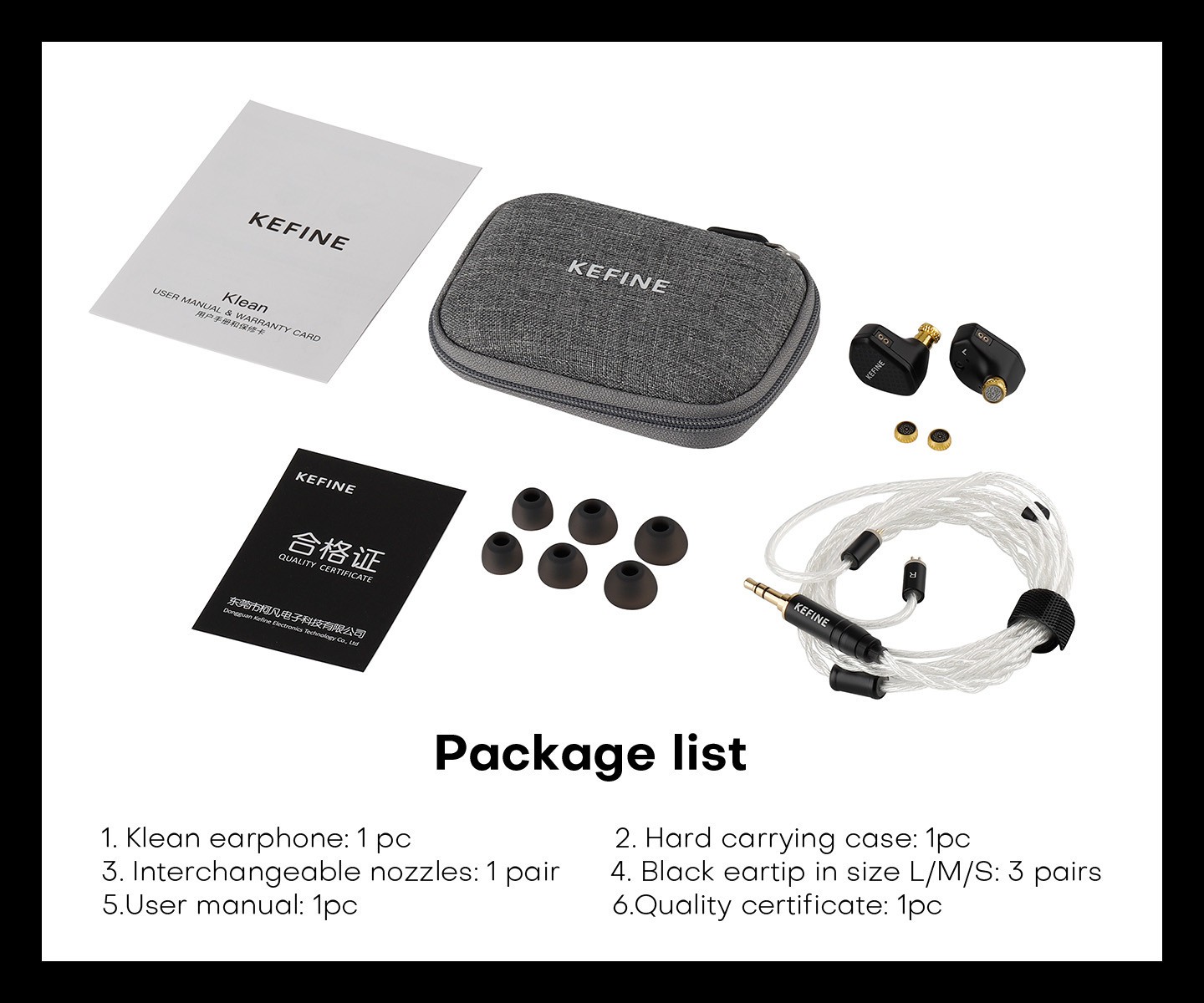 Kefine Klean 10mm DLC Diaphragm Dynamic Driver IEM Wired Earphones